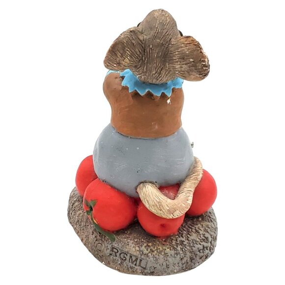 Vintage RGML Garden Mouse Sculpture Tomatoes Chalkware Hand Painted Figurine 90s - Picture 7 of 7
